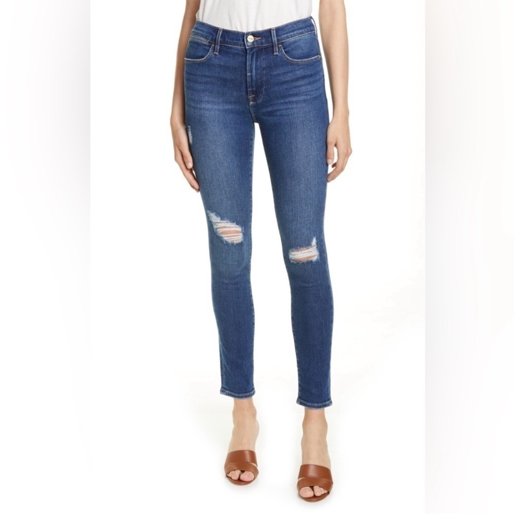 FRAME Denim Le High Skinny Clyde Distressed Stretch Denim mid-rise 26